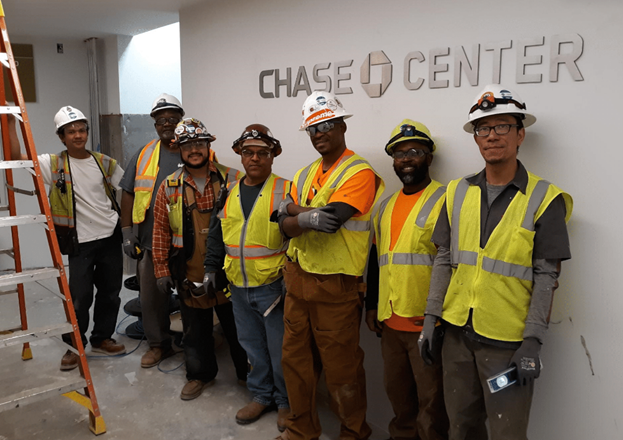 Chase Center Sign Installation