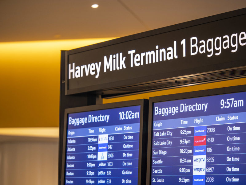 SFO Harvey Milk Terminal 1 Signage